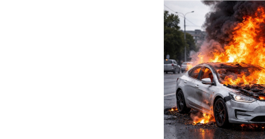 car on fire